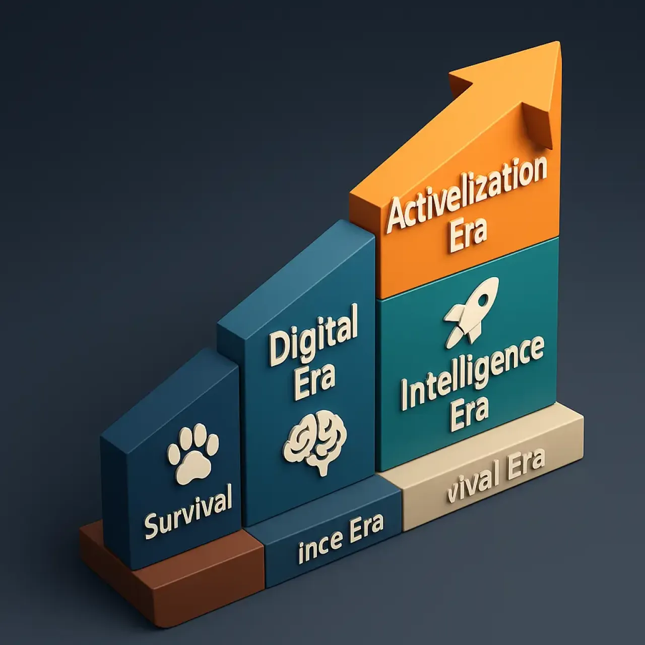 From Survival to Activelization: The Four Eras of Human Evolution