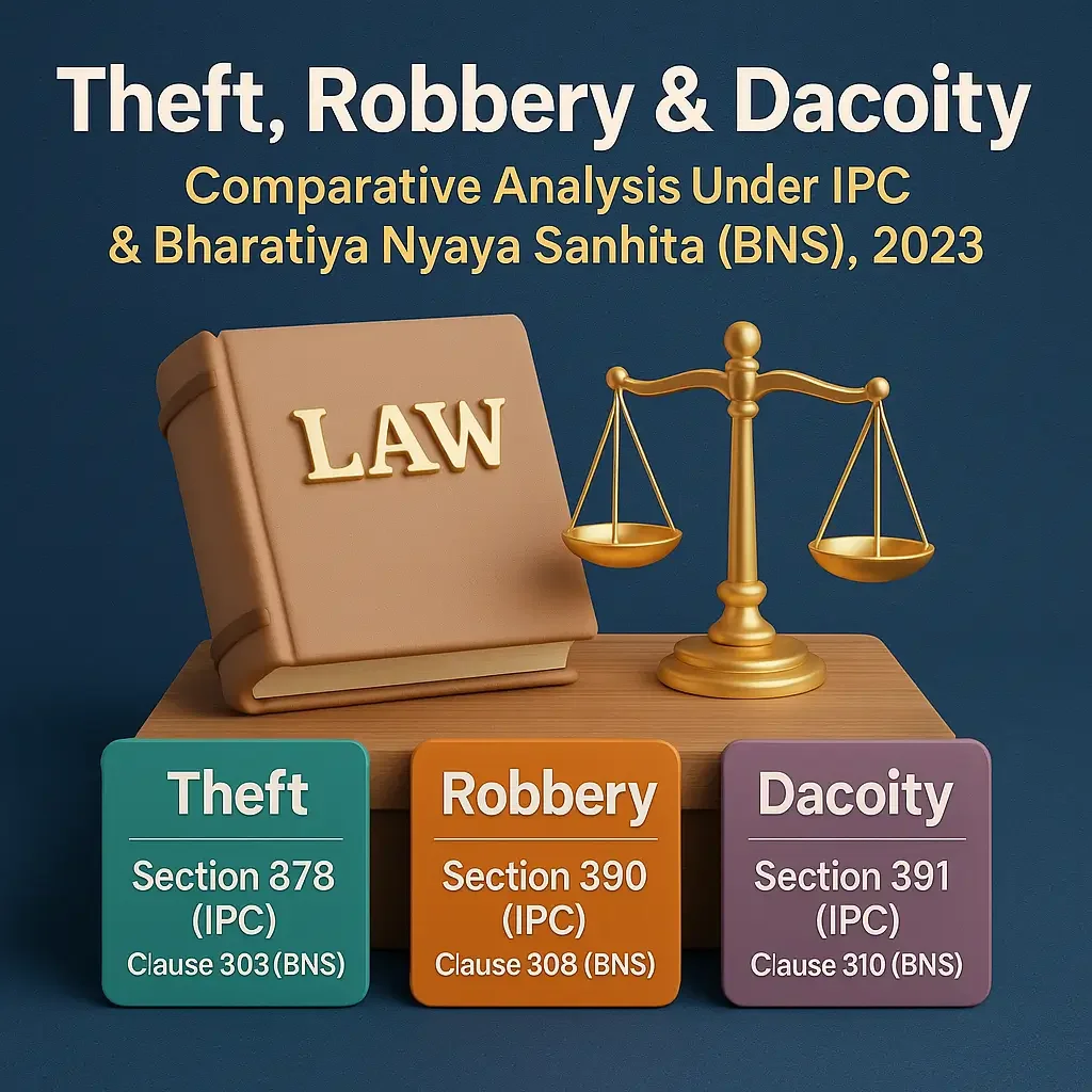 Theft, Robbery & Dacoity: IPC vs BNS Comparison | Adv. Sharma