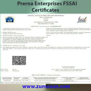 Prerna Enterprises Private Limited FSSAI Licence